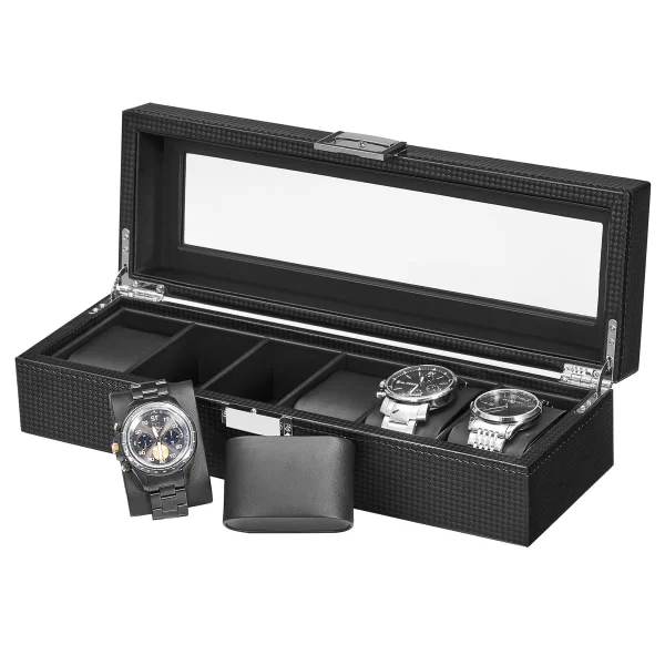 Leather Watch Box with Locking - Image 2