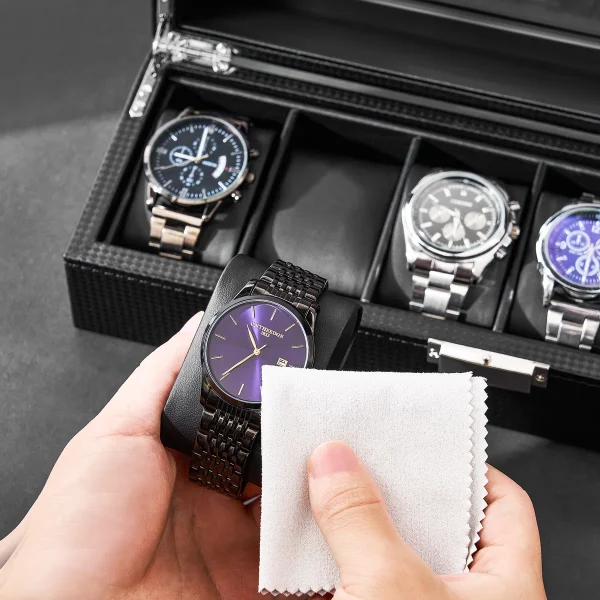 Leather Watch Box with Locking - Image 4
