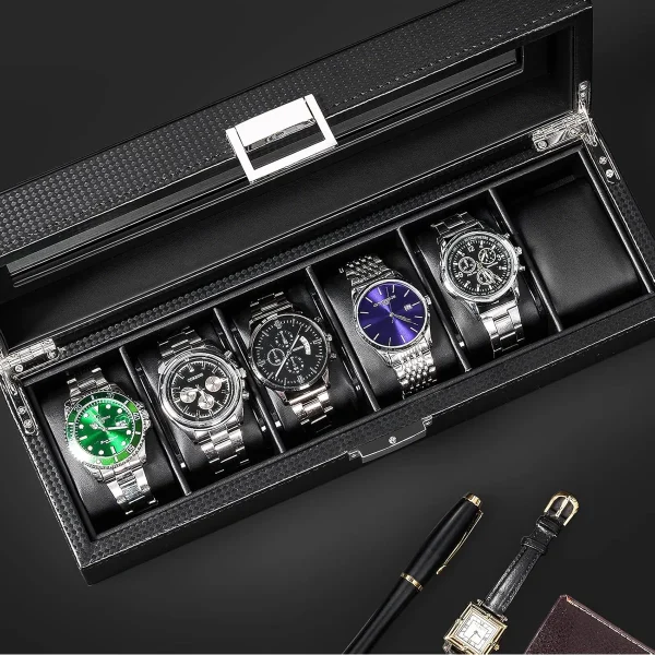 Leather Watch Box with Locking - Image 6